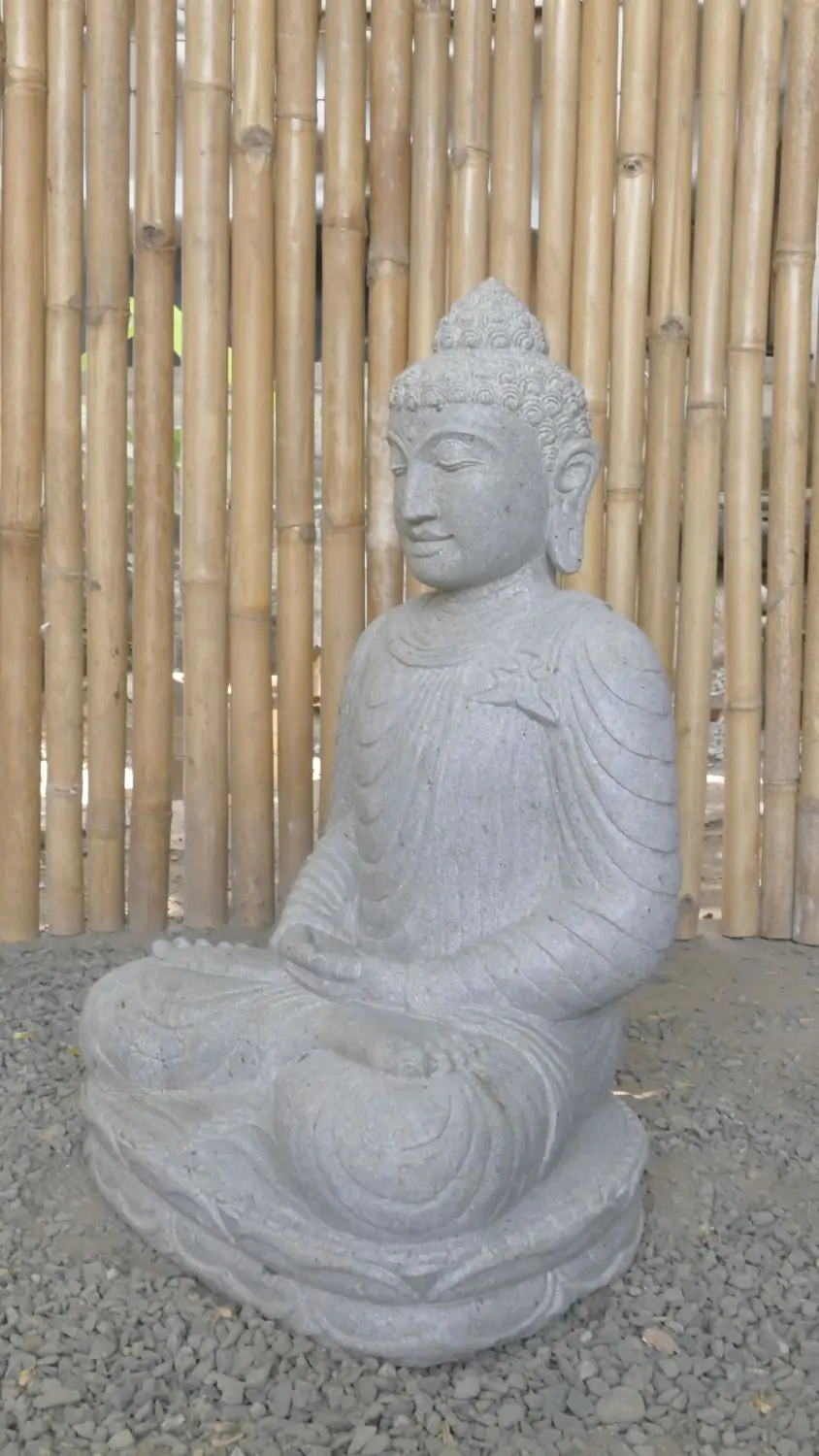  Product image 7 of the product “Seated Buddha made of Riverstone in Dhyana position - gesture of meditation, 62cm height, natural ”